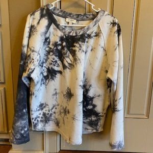 Umgee Tie Dye Long Sleeve Shirt - Medium - Black & White
